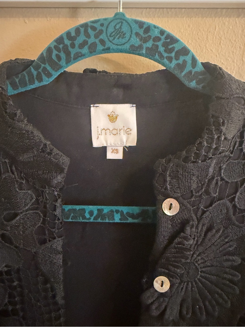 J.Marie Black Floral Crochet dress - Picture 2 of 3